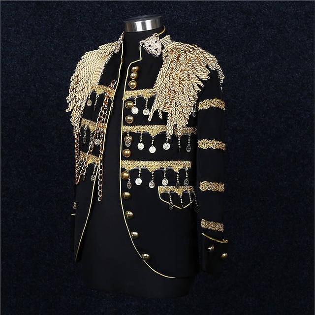 Men's Carnival Masquerade Mardi Gras Event / Party Retro Vintage Rococo Coat Jacket