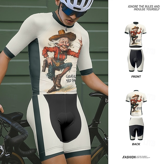  Miesten Pyöräily jersey ja shortsit Lyhythihainen Maastopyöräily Maantiepyöräily Kerma Piirretty Pyörä Spandex Urheilu Piirretty Vaatetus