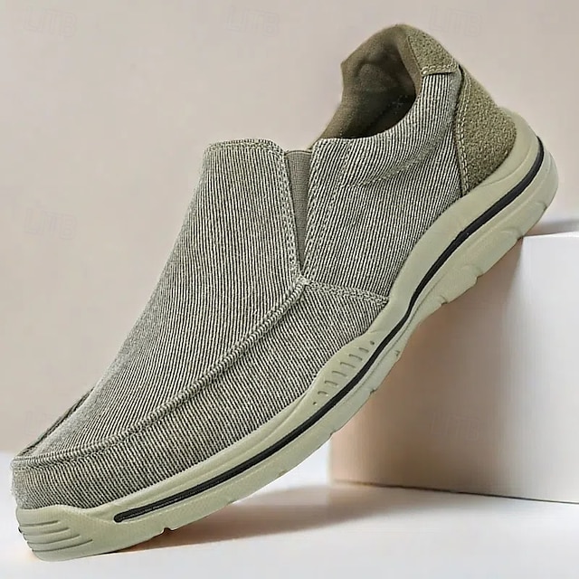  pánské ležérní slip-on tenisky – pohodlné plátěné boty s lehkou podrážkou pro outdoorové aktivity, denní nošení i dovolenou