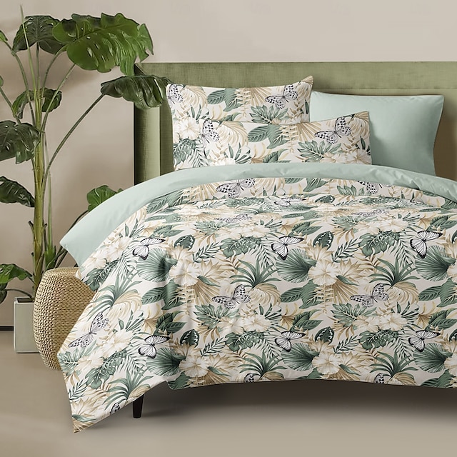  Floral Pattern Duvet Cover Full Size Bedding Set Bed Sets Quilt Cover Soft Lightweight Comforter Cover with 2 Pillowcases for Summer Spring