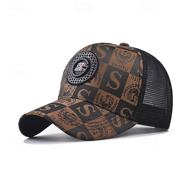  Homme Casquette de Baseball Chapeau de soleil Casquette Casquette en maille Noir Dorée Mélange Poly / Coton Ajustable Mode Usage quotidien Festival Lettre Imprimée Des lettres Décontracté / Quotidien