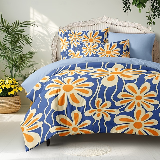  100% Cotton Duvet Cover Set Floral Pattern Comforter Set 2/3PCS Luxury Bedding Set Home Decor Bedding Gift King Queen Full Size