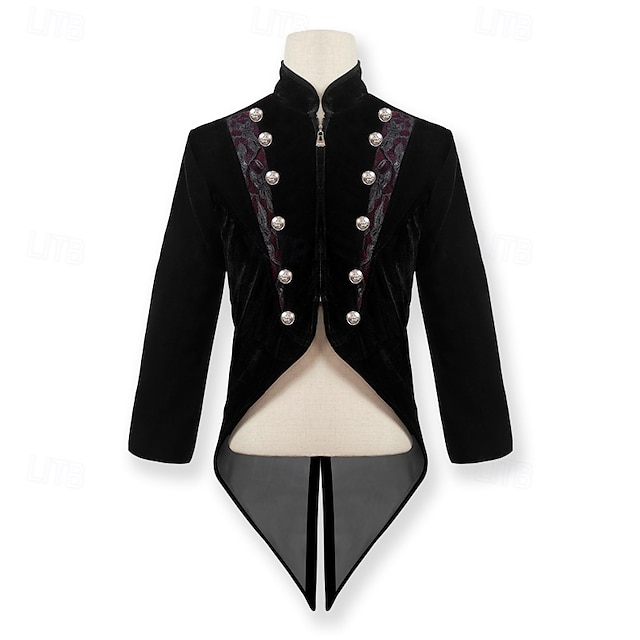 Punk y gótico Medieval Steampunk Abrigo Baile de Máscaras Vampiros Doctor de plaga Hombre Real Steampunk Carnaval Mascarada Fiesta Adulto Chaqueta