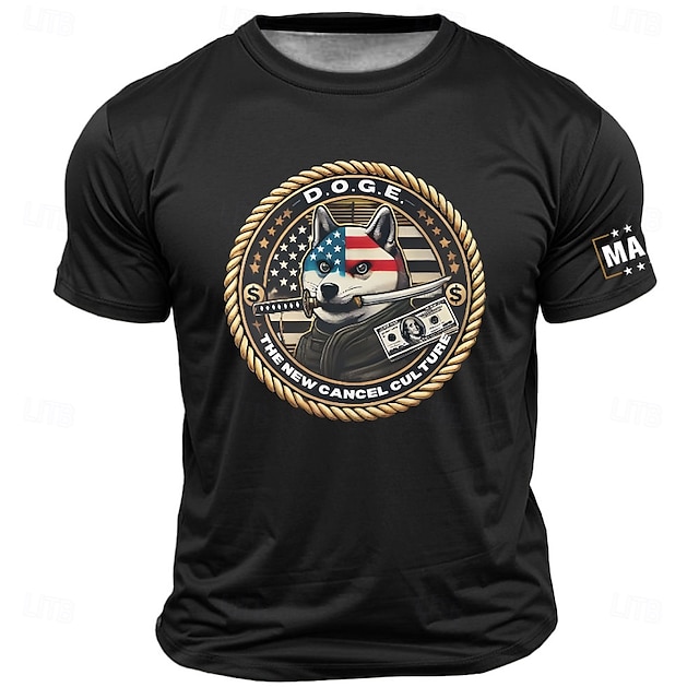  Bărbați DOGE Tricou Manșon scurt Tricou Tipărire 3D Stil Nautic Cămașă Modă Zilnic Stradă Zilnic Negru Albastru piscină Trifoi Vară Primăvară Îmbrăcăminte S M L XL XXL XXXL