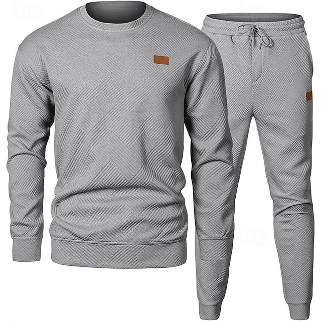  Pánské Žakár Tepláková souprava Tričko a šortky Sada Sada oblečení Tričkový Venkovní Denní Sport Kapsy Šňůrky 2 ks Bez vzoru Černá Khaki Armádní zelená Polyester Sportovní oděvy Klasické Na běžn