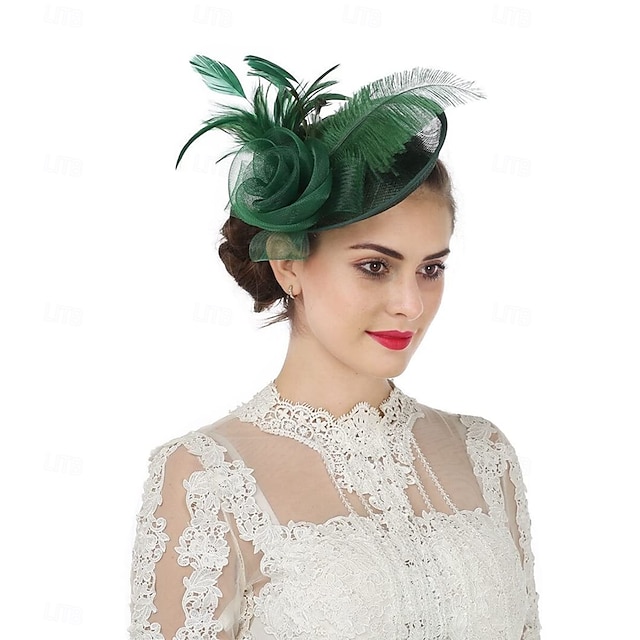 καπέλο fascinators καπέλο για πάρτι τσαγιού για γυναίκες Κεντάκι ντέρμπι γάμου λουλούδι κοκτέιλ με φτερά κεφαλής