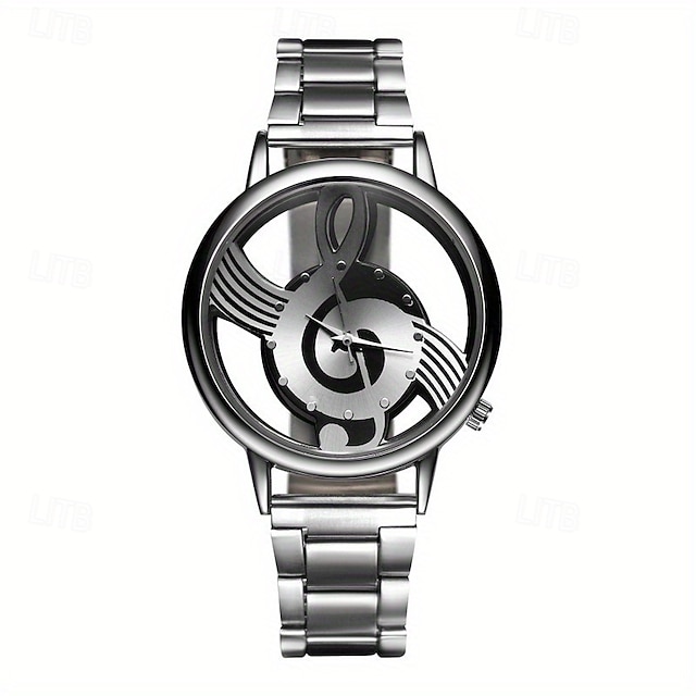  Orologio Notazione Musicale Moda e Casual Orologio da Polso in Acciaio Inossidabile per Uomini e Donne Orologi Argento