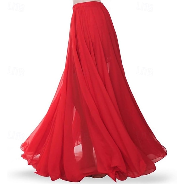  Bauchtanzrock für Damen, Chiffon-Tanzkleid, Familienfoto-Kleidung, fließendes Maxikleid, Halloween-Kostüm, Geschenk
