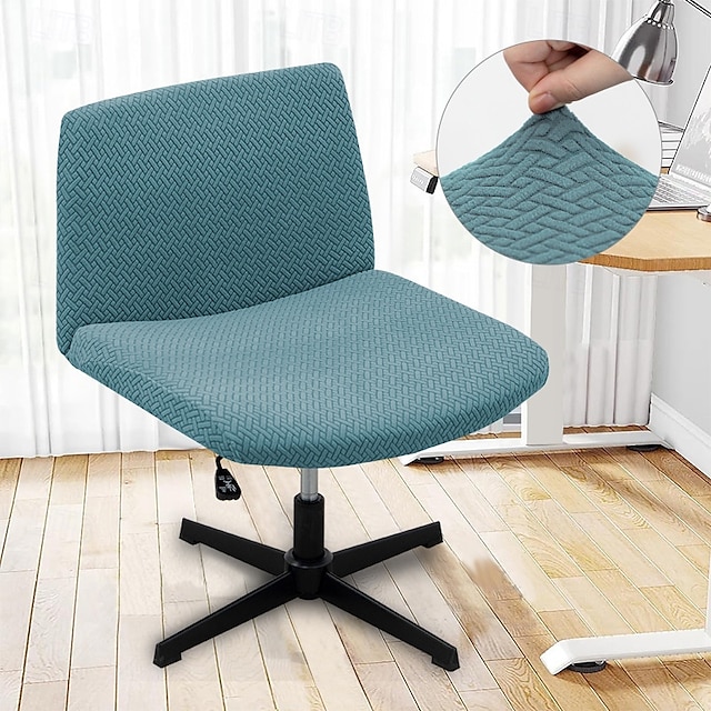  Armless Chair Cover, Cat Scratch Proof Soft Office Desk Chair Slipcovers Washable Work Chair Cover for Office Computer Gaming Chair