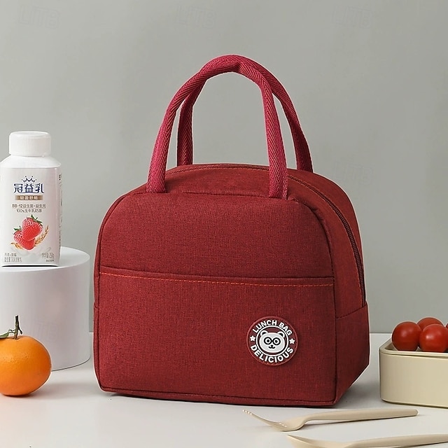  Essensbeutel zum Beschriften kleine Lunchbox-Tasche tragbare Lunchtasche fürs Büro isolierte Lunchbox-Tasche isolierte Tasche aus Oxford-Stoff