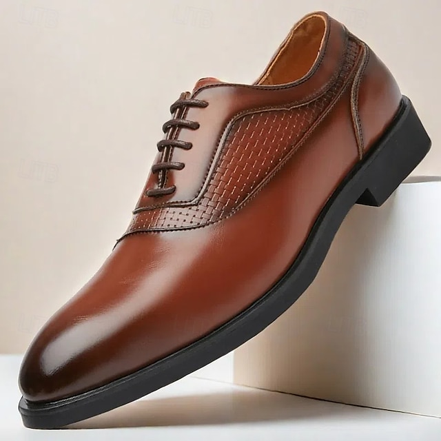  Voor heren Oxfords PU Leder Ademend Comfortabel Anti-slip Gesp Zwart Bruin Herfst Winter