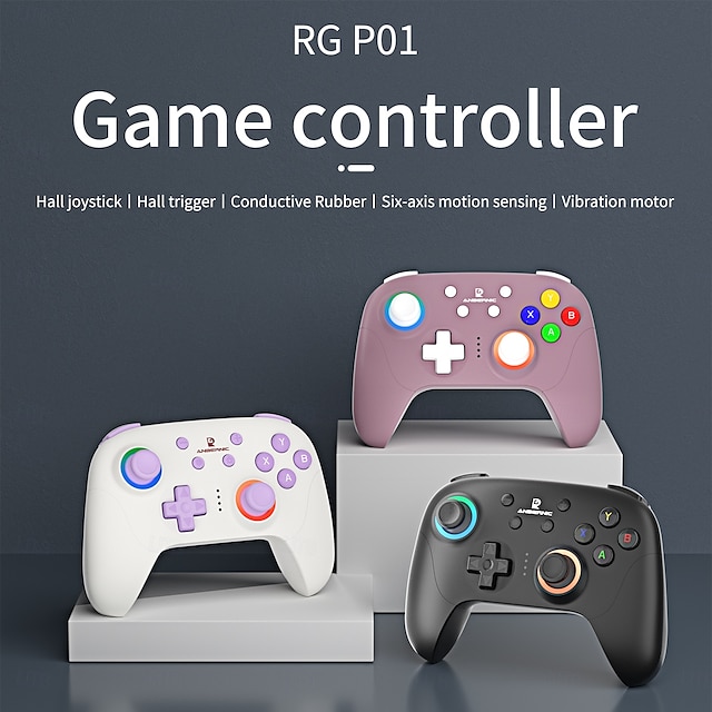  RG P01 Kabelgebundener kabelloser Bluetooth-Spielecontroller RGB-Hall-Effekt-Joystick Xbox-Gamepad für PC Android iOS Steam