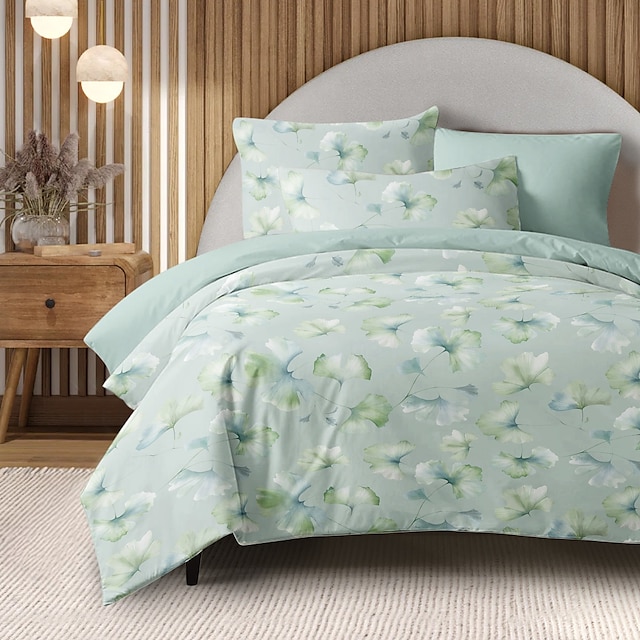  Funda de Edredón Floral Tamaño Completo Juego de Ropa de Cama Juego de Sábanas Funda de Colcha Suave Ligera con 2 Fundas de Almohada para Verano Primavera