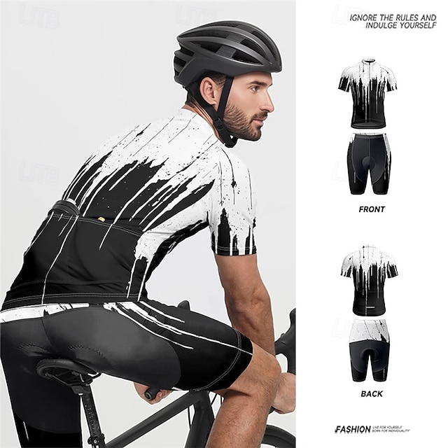  Miesten Pyöräily jersey ja shortsit Lyhythihainen Maastopyöräily Maantiepyöräily Musta Graffiti Pyörä Spandex Urheilu Graffiti Vaatetus