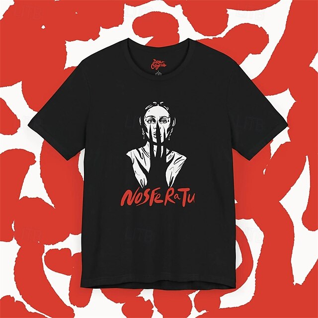  Nosferatu Vampyyri Dracula T-paita Teepaita Hahmo Kuvitettu Käyttötarkoitus Miesten Naisten Sukupuolineutraali Aikuisten Naamiaiset Kuuma leimaus Rento / arki