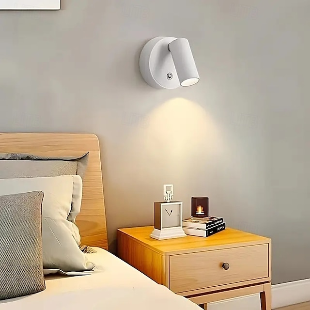  Spot LED tricolore à intensité variable, rotatif à 360 °, commande tactile, support mural magnétique, parfait pour la chambre, le salon, les escaliers et les armoires