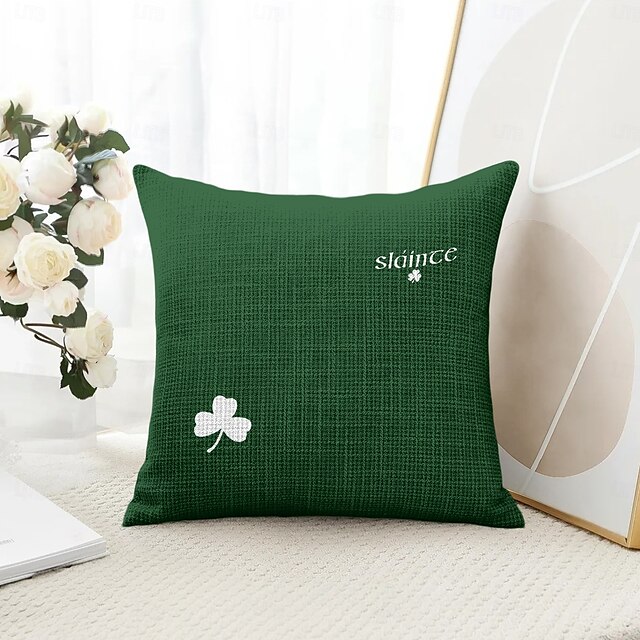  Perne Decorative de Ziua Sfântului Patrick Copertă 1PC Pernă Moale Pătrată pentru Canapea Acasă Pernă pentru Dormitor Salon Scaun Sláinte Irish