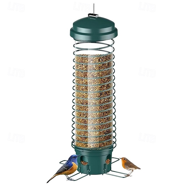  Squirrel Resistant Bird Feeders - No Squirrel Wild Bird Feeder - Metal Hummingbird Feeding Station Weight-Activated for Outdoor Patio