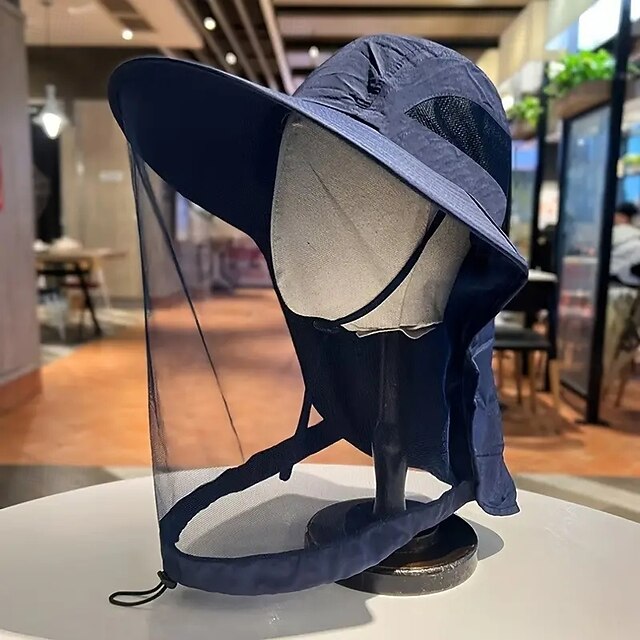  chapeau anti-moustique d'extérieur chapeau de pêche pour hommes et femmes couvre-visage protection solaire masque en maille respirante pêche de nuit prévention des insectes et des abeilles chapeau
