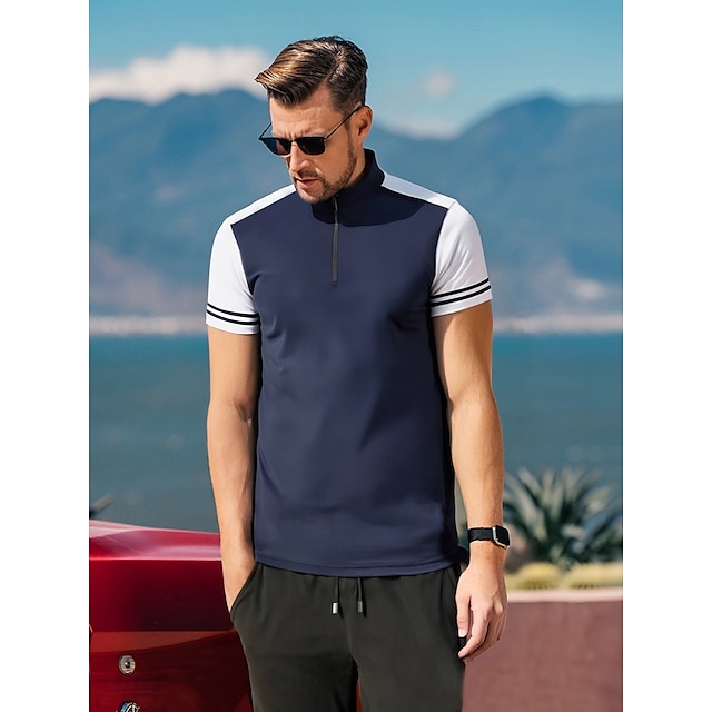  More Than Basic Men's Golf Shirt Quarterzip UPF50+