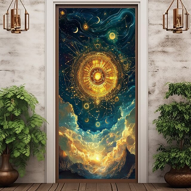 Galaxy Door Decorations Door Covers Door Tapestry Door Curtain Decoration Backdrop Indoor/Outdoor Door Banner for Front Door Farmhouse3