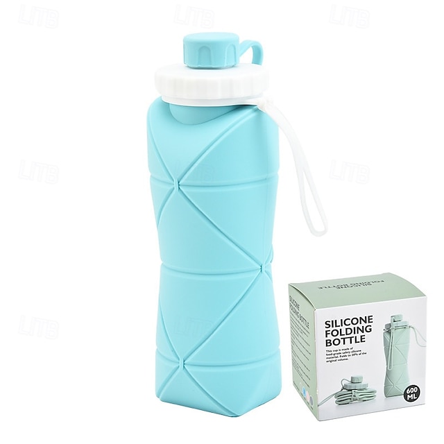  Botella de agua de silicona plegable: a prueba de fugas, sin BPA &Grado alimenticio: perfecto para practicar senderismo. & viajar