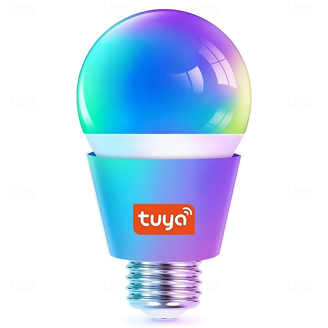  لمبات الإضاءة الذكية RGB A19 E27 10 وات، أليكسا &مصباح LED متغير اللون متوافق مع Google Home وTuya Bluetooth WiFi