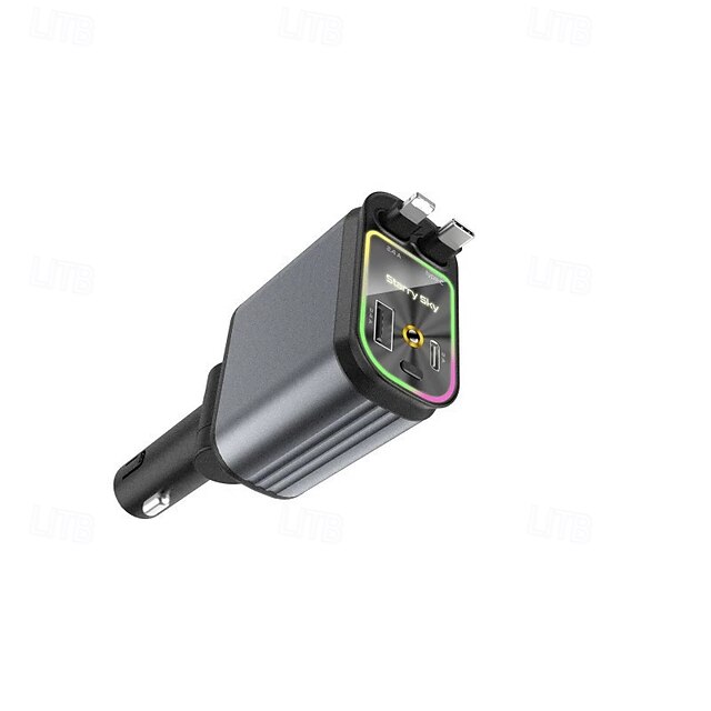  4v1 zasouvací nabíječka do auta starlight ve střeše auta 100w porty USB typu c super rychlá nabíječka do auta adaptér do auta pro iphone