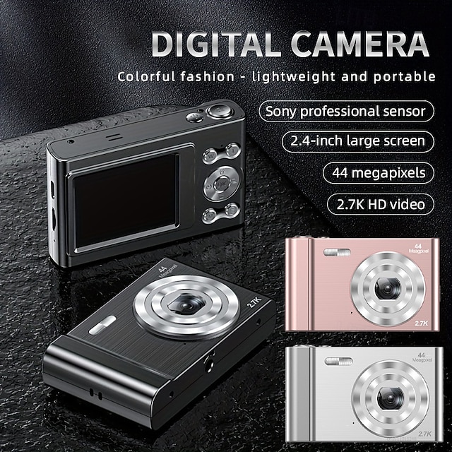 Appareil Photo Numérique 48MP EKASN - Zoom 16X, écran 3 Pouces, 2 Piles, Noir