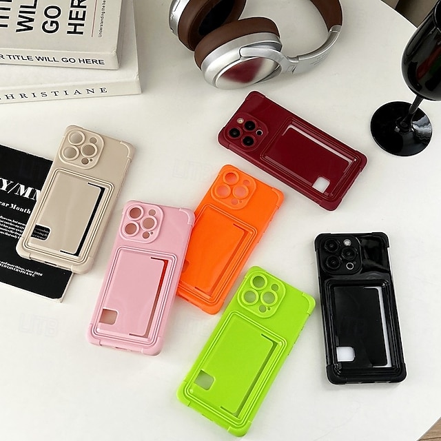  Phone Case For iPhone 16 Pro Max Plus iPhone 15 Pro Max Plus iPhone 14 13 12 Pro Max Plus Back Cover Card Slot Shockproof Retro TPU