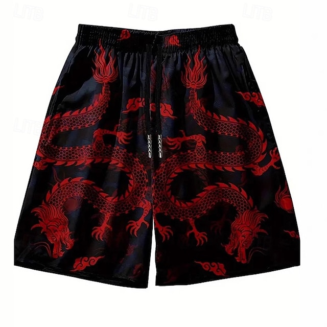  Homens Calção Justo de Natação Shorts de Natação Tecido elástico de 4 vias Bermuda de Surf Calças Com Cordão Com bolsos Natação Surfe Praia Esportes Aquáticos Estampado Verão Primavera