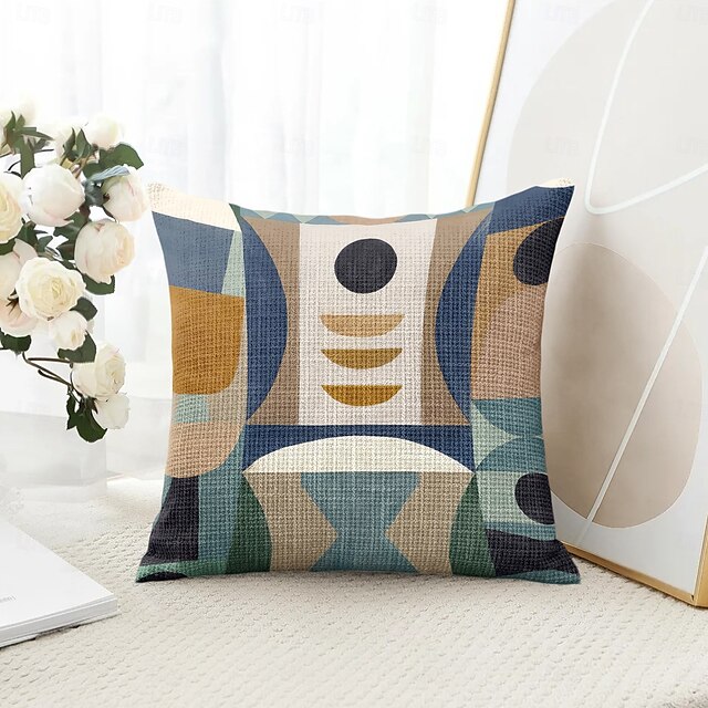  Housse de coussin décoratif abstrait 1PC Housse de coussin carrée douce pour canapé literie pour chambre salon fauteuil