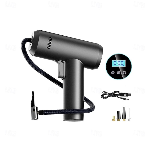  Compresor de aire para inflar neumáticos de coche, portátil, inalámbrico, digital, recargable, compresor de aire para inflar neumáticos de coche