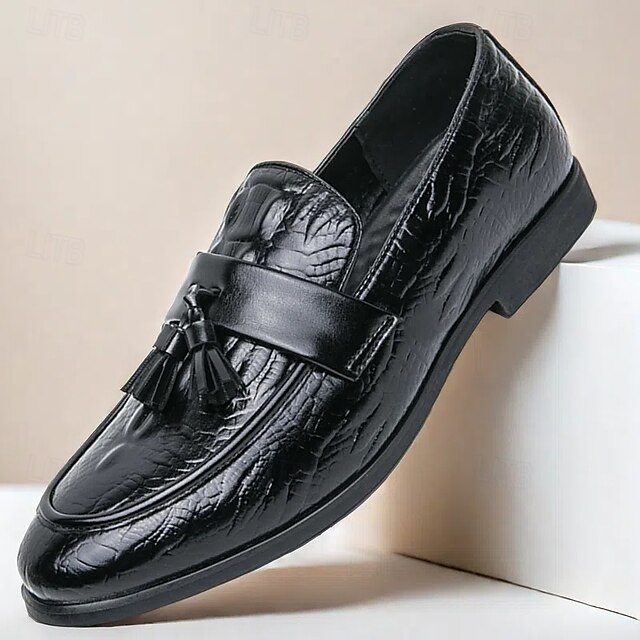  mocassins en similicuir vert pour hommes avec détails en relief crocodile - chaussures décontractées élégantes pour un usage quotidien, confortables et tendance pour hommes