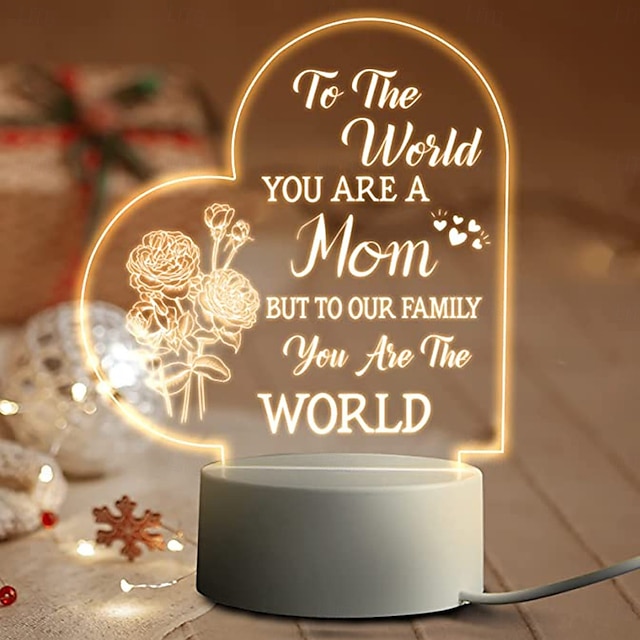  graviertes Nachtlicht für Mama – perfektes Geschenk von Tochter oder Sohn zum Muttertag, zu Weihnachten, zum Valentinstag – USB-betriebene LED-Lampe mit klarem Text &schöne Muster