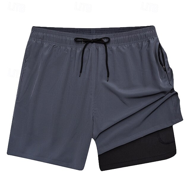  Per uomo Boxer da mare Pantaloncini da mare Boxer da surf Pantaloni A cordoncino Con tasche Nuoto Surf Spiaggia Sport acquatici Tinta unita Estate Primavera