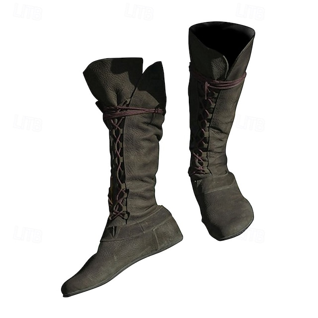  Vintage Medieval Renaissance Flat Jazz Boots Ren Faire Pirate Viking Ranger Archery Men's Women's Unisex Halloween Carnival Party Casual Daily LARP Adults' Shoes All Seasons