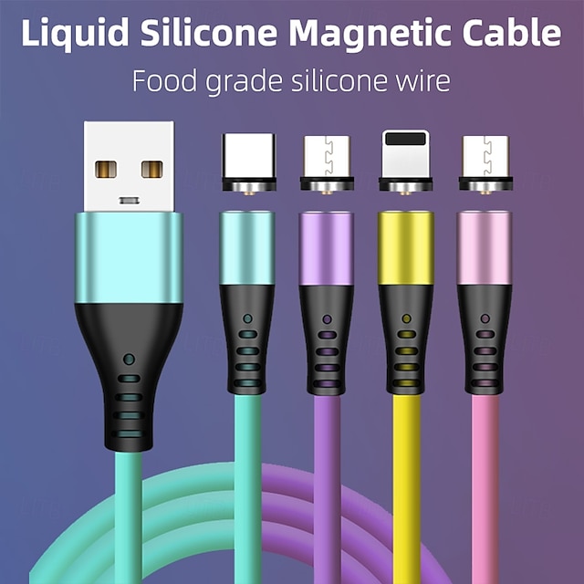  USB C kabel Bleskový kabel Micro USB kabel USB A na Lightning / micro / USB C 2.4 A Nabíjecí kabel Magnetické Tekutý silikagel Pro iPad Samsung Xiaomi Doplňky k mobilu