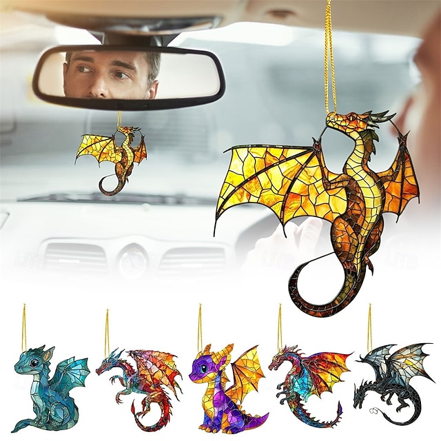  pandantiv din acrilic artă din seria dragonului starfire - decor pandantiv mașină