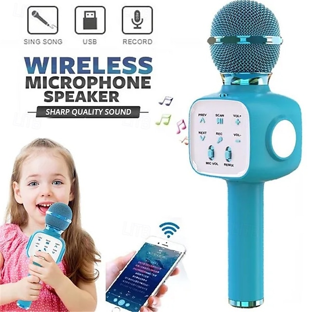  kézi vezeték nélküli bluetooth mikrofon ktv karaoke mikrofon hangszóróval ios Android telefon számítógéphez