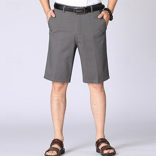  Bărbați Pantaloni Scurți Pantaloni scurti chino Pantaloni scurti de rochie Bermude Pantaloni scurți de lucru Nasturi Buzunar Picior drept Simplu Respirabil Fără călcat Lungimea genunchiului Oficial