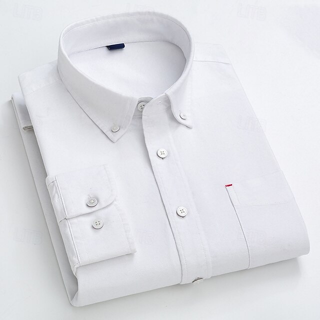 Homens Camisa Social Saia camisa de botão Côr Sólida Casamento Festa Preto Branco Azul Céu Cinzento Escuro Manga Longa Lapela Primavera Outono Roupa Bolsos