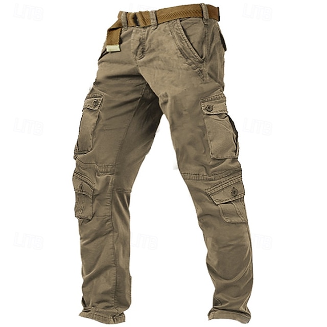  Pánské Kargo kalhoty Nákladní kalhoty Pracovní kalhoty Dağcı Pantolonu Straight-Leg 8 Kapsa Bez vzoru Odvod vlhkosti Nositelný Plná délka Venkovní Denní Outdoor a turistika Módní Šik ven Armáda žlut