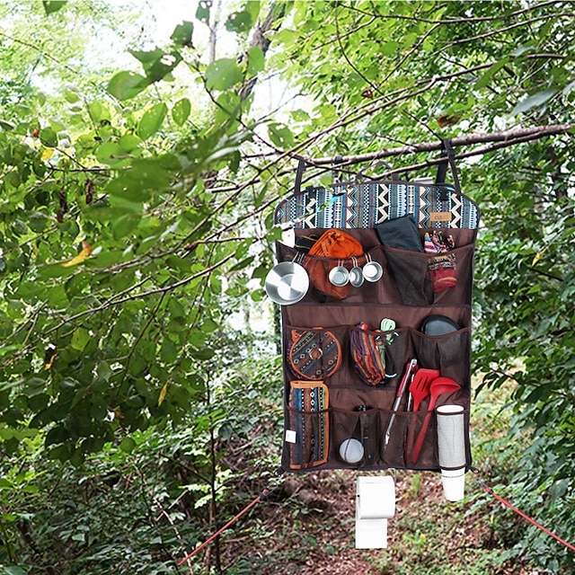  1st multifunktionell förvaringsväska för utomhusbruk, bärbar, hållbar, perfekt för att organisera utrustning, campingartiklar, researtiklar, lätt att hänga och komma åt