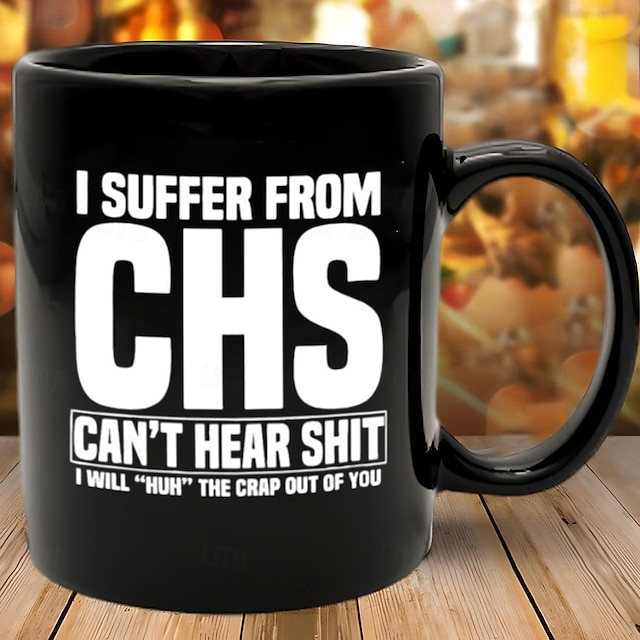  jag lider av chs kaffemugg svart retro vintage keramisk mugg med grafisk design 12oz/330ml perfekt present till musikälskare gitarrister och bandmedlemmar