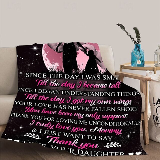  Mother's Day Blanket, A Letter to Mom, Mother's Day Gift  Soft and Cozy Throw, Perfect Gift for Mom, Floral or Heart Design, Warm and Comfortable