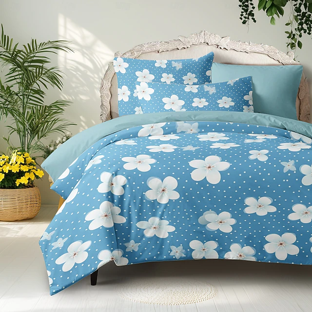100% Cotton Duvet Cover Set Floral Pattern Comforter Set 2/3PCS Luxury Bedding Set Home Decor Bedding Gift King Queen Full Size 19