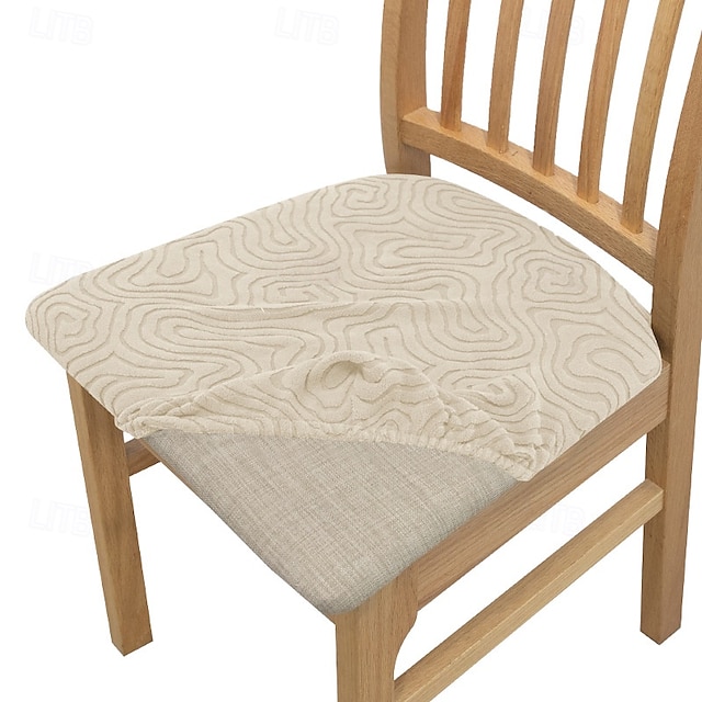  Fundas elásticas de jacquard para asientos de sillas de comedor, fundas protectoras para sillas de comedor con respaldo alto, extraíbles y lavables
