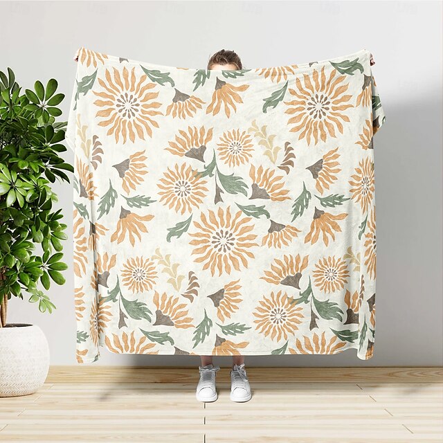  Blankets & Throws, Floral / Flower Polyester / Flannel Toison Warmer Soft Comfy Blankets