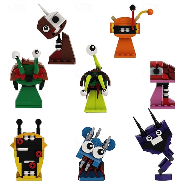  sprunki byggstenar set sprunki leksaker actionfigur gör-det-själv-modellsats för pojkar flickor 8-14 kreativ skräckmusik spel roll för fans vuxna juldekor samlarpresent